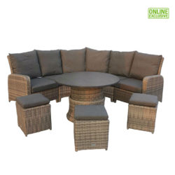 Botany 7-Seater Curved Lounge Dining Set